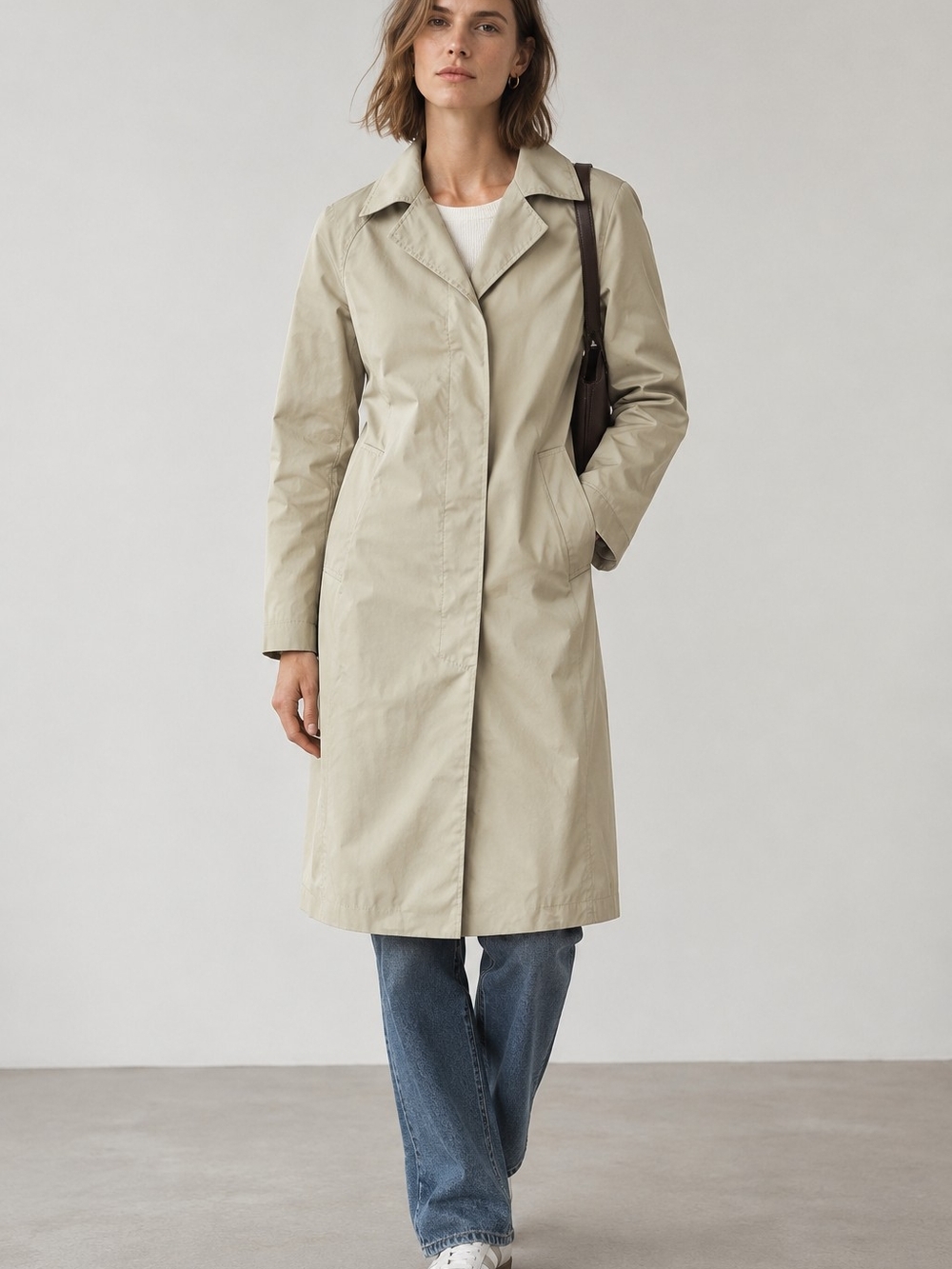 Classic Women's Light Beige Trench Coat